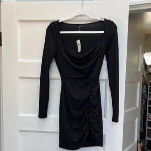 Windsor Black Shimmer Long Sleeve Dress